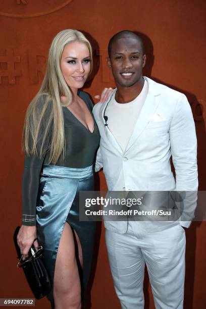Skiing Olympic Champion Lindsey Vonn and her companion Kenan Smith attend the 2017 French Tennis Open - Day Thirteen at Roland Garros on June 9, 2017...