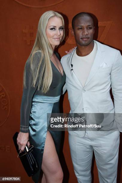 Skiing Olympic Champion Lindsey Vonn and her companion Kenan Smith attend the 2017 French Tennis Open - Day Thirteen at Roland Garros on June 9, 2017...