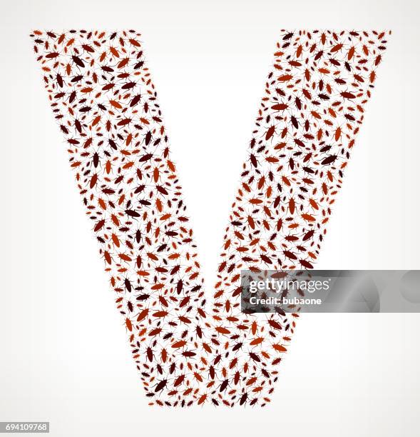letter v cockroach pest control vector icons background - infestation stock illustrations