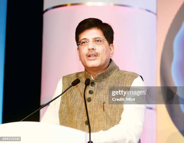 Piyush Goyal,Minister of State with Independent Charge for Power, Coal and New & Renewable Energy addressing Business of lighting conference in Delhi.