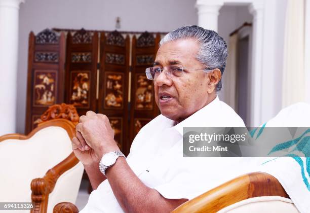 Chief Minister of Kerala Pinarayi Vijayan photographed in Delhis Kerala house.