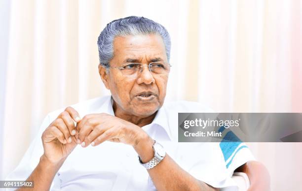 Chief Minister of Kerala Pinarayi Vijayan photographed in Delhis Kerala house.