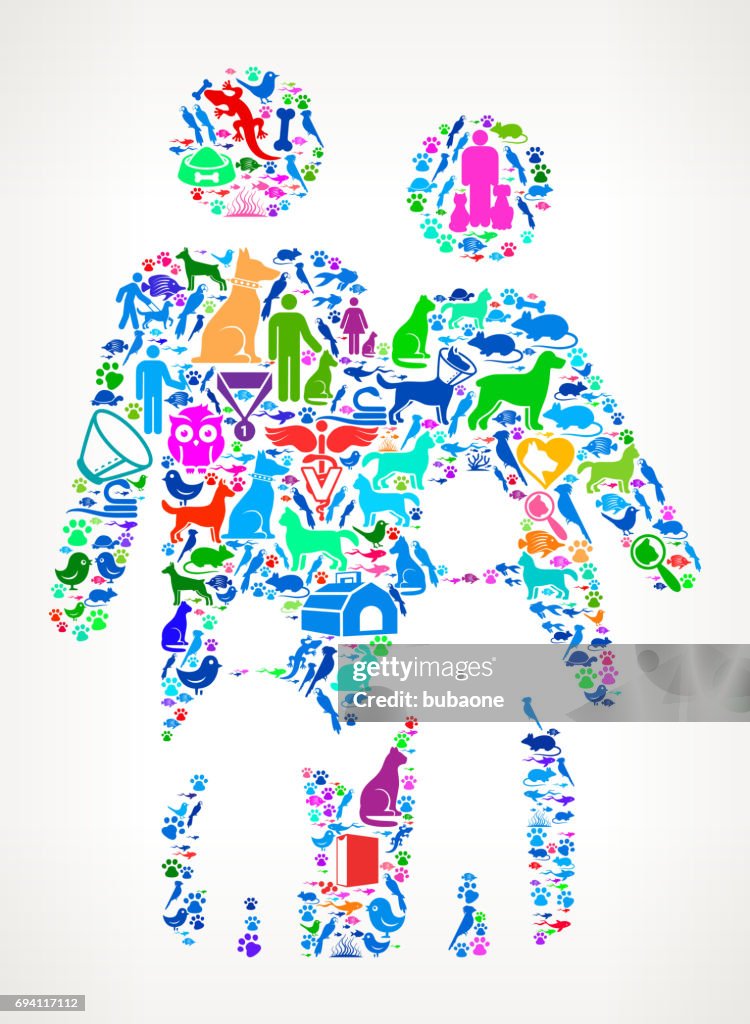 Family Pets and Animals Vector Icon Background