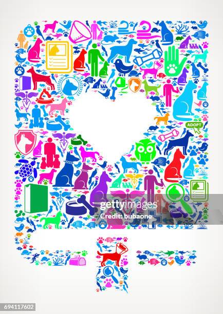 bookmarked journal pets and animals vector icon background - bookmark background stock illustrations