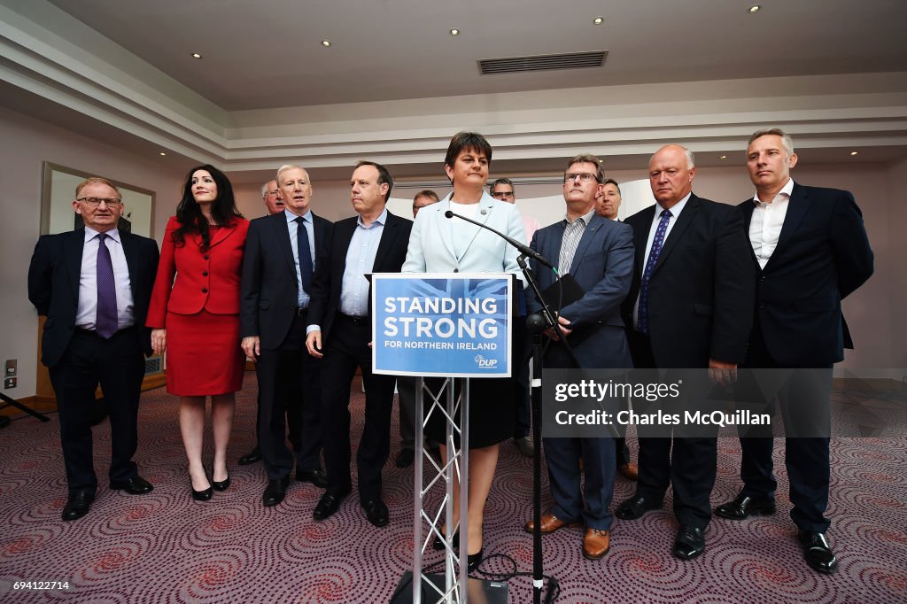 Leader Of The DUP Arlene Foster Addresses Possibility Of Election Coalition