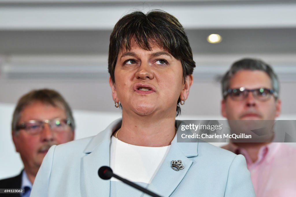 Leader Of The DUP Arlene Foster Addresses Possibility Of Election Coalition