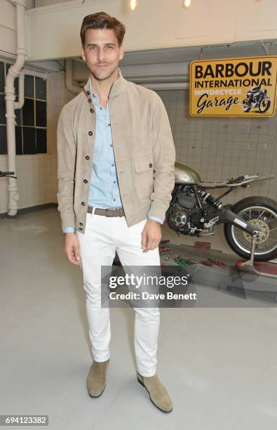 Johannes Huebl attends the Barbour International presentation during the London Fashion Week Men's June 2017 collections on June 9, 2017 in London,...