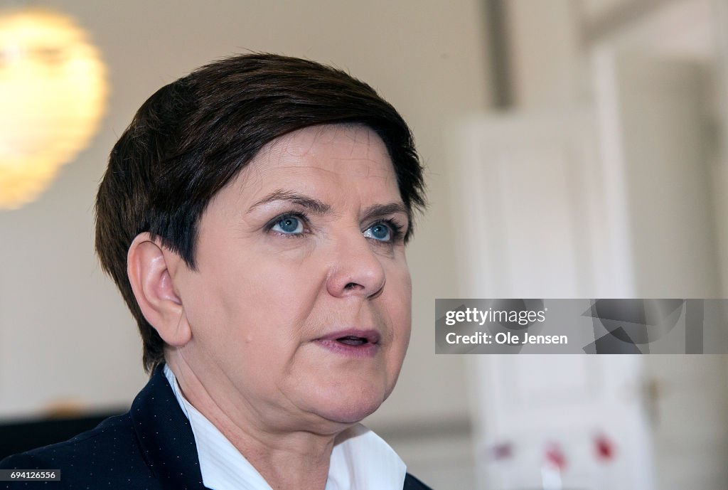 Prime Minister of Poland Beata Szydlo Visits Danish PM In Copenhagen