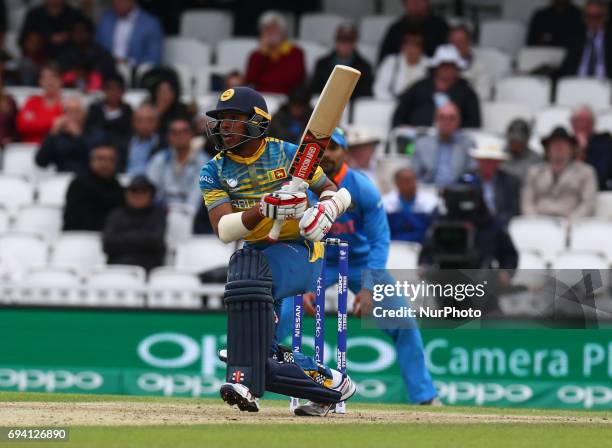 Kusal Mendis of Sri Lanka during the ICC Champions Trophy match Group B between India and Sri Lanka at The Oval in London on June 08, 2017