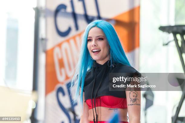 Halsey Performs on NBC's "Today" at Rockefeller Plaza on June 9, 2017 in New York City.