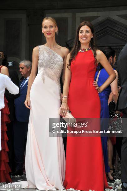 Nuria Cunillera and Vanessa Lorenzo attend the wedding of the goalkeeper Victor Valdes and Yolanda Cardona on June 9, 2017 in Barcelona, Spain.