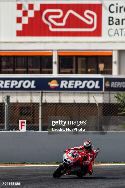 Jorge Lorenzo from Spain of Ducati Team during the Monter Energy Catalonia Grand Prix, at the Circuit de Barcelona-Catalunya on June 9 of 2017.