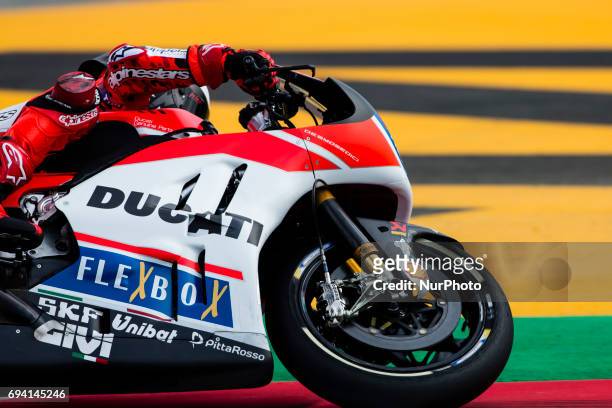 Jorge Lorenzo from Spain of Ducati Team during the Monter Energy Catalonia Grand Prix, at the Circuit de Barcelona-Catalunya on June 9 of 2017.