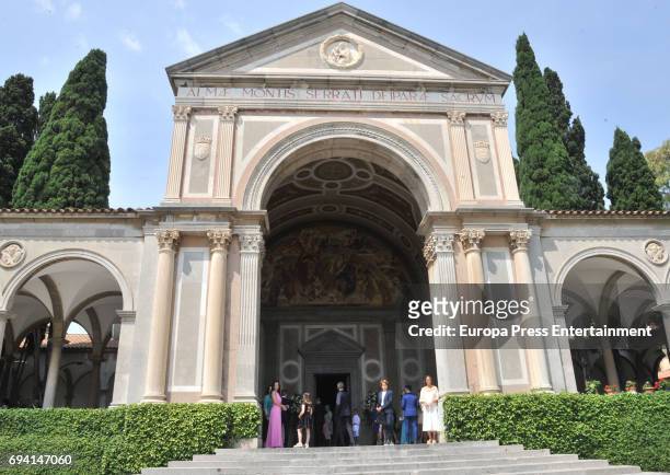 General view of Santa Maria Reina of Pedralbes during the wedding of the goalkeeper Victor Valdes and Yolanda Cardona on June 9, 2017 in Barcelona,...