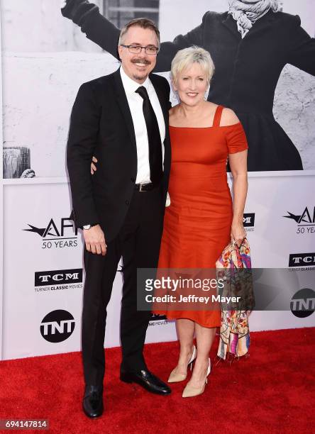 Writer-producer Vince Gilligan and producer Holly Rice arrive at the AFI Life Achievement Award Gala Tribute To Diane Keaton at the Dolby Theater on...