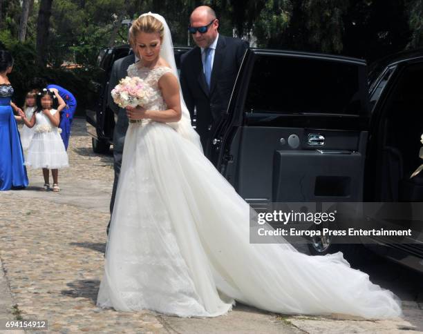 Yolanda Cardona attends the wedding of the goalkeeper Victor Valdes and Yolanda Cardona on June 9, 2017 in Barcelona, Spain.