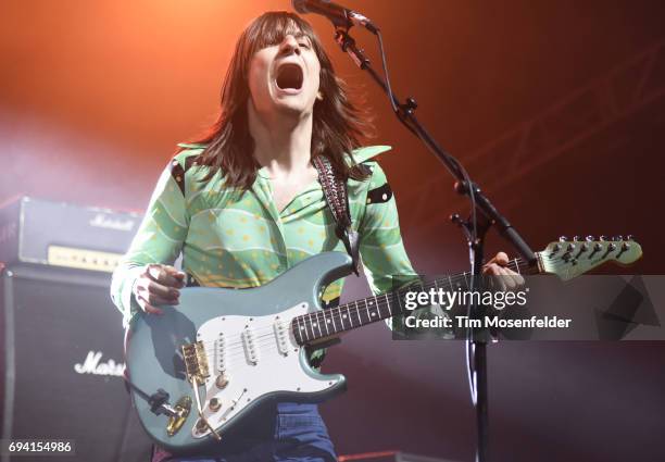 Brian D'Addario of The Lemon Twigs performs during the 2017 Bonnaroo Arts And Music Festival on June 8, 2017 in Manchester, Tennessee.