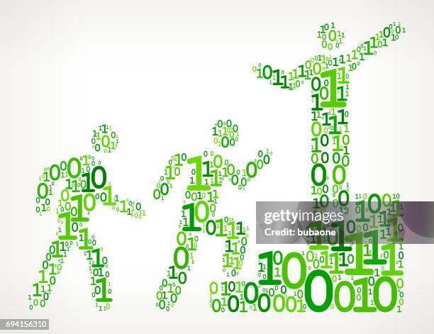 steps to success binary code zero one vector illustration - step repeat backdrop stock illustrations