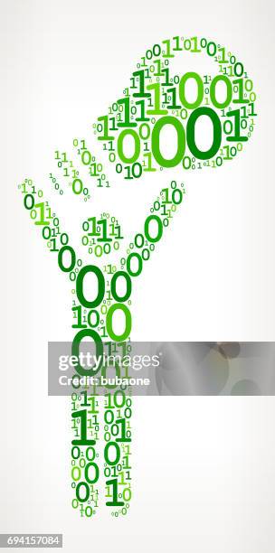 man & lightbulb binary code zero one vector illustration - binary code lightbulb stock illustrations