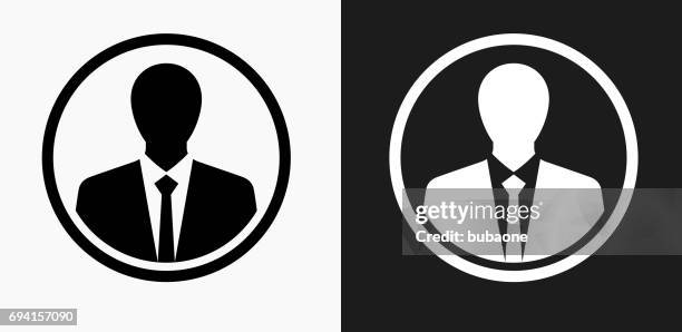 businessman icon on black and white vector backgrounds - ties stock illustrations