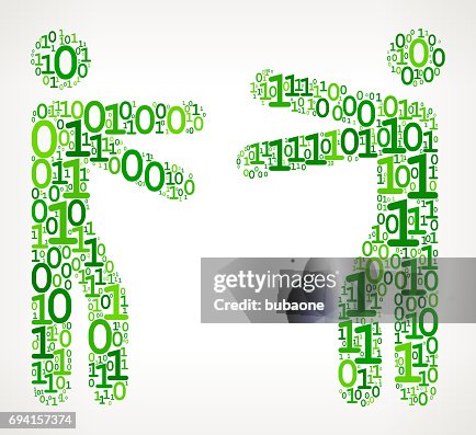 Hugging Binary Code Zero One Vector Illustration Hugging Binary Code Zero One Vector Illustration