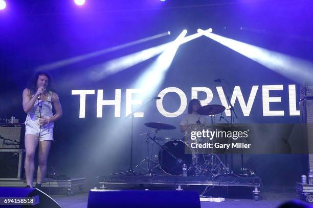 Mario Cuomo of The Orwells performs in concert during day 1 of the Bonnaroo Music & Arts Festival on June 8, 2017 in Manchester, Tennessee.