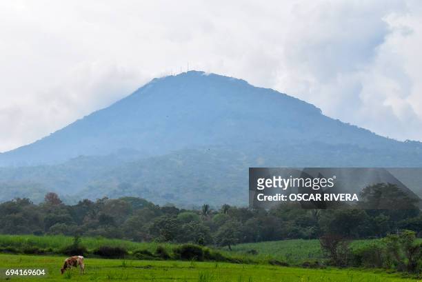 View of the San salvador volcano in Boqueron), El Salvador on June 8, 2017. Geologists and volcanologists mentioned in the 13th Congress of...