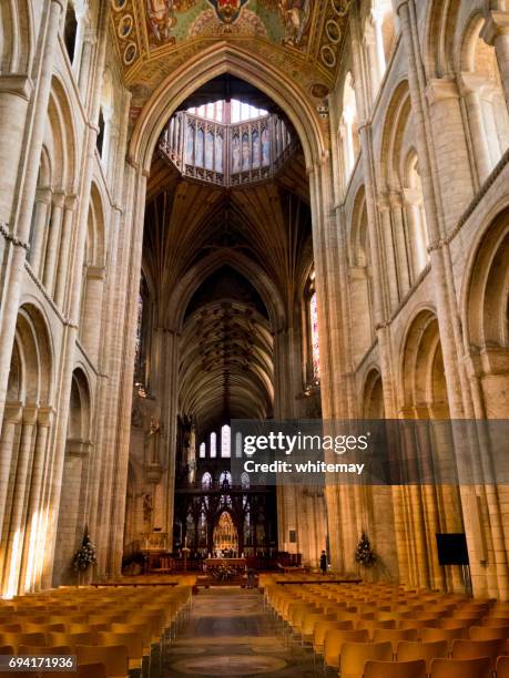 parte de la nave en catedral de ely, mirando al oriente - catedral de ely fotografías e imágenes de stock