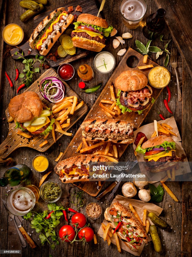 BBQ Burgers and Hotdog Feast