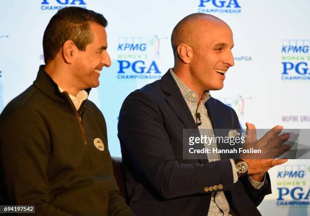 Senior Director of Public Awareness, PGA of America, Julius Mason and CEO of PGA of America, Pete Bevacqua speak at the 2019 KPMG Women's PGA...