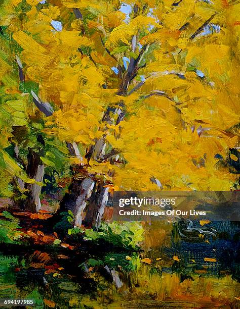 golden autumn tree in fall - the fall stock illustrations