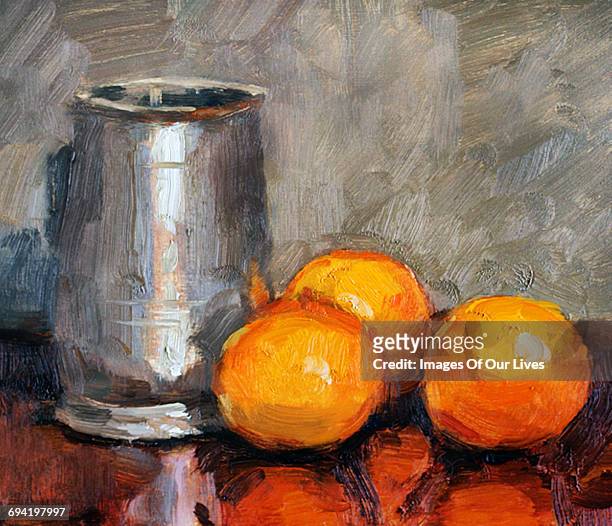 still life painting - orange fruit stock-grafiken, -clipart, -cartoons und -symbole