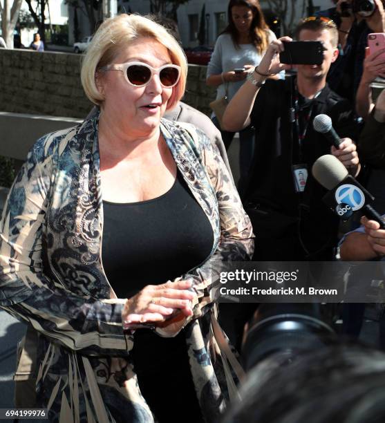 Samantha Geimer arrives at the Clara Shortridge Foltz Criminal Justice Center on June 9, 2017 in Los Angeles, California.