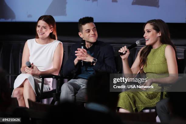 Official Emmy Event -- Pictured: Grace Gummer, Rami Malek, Carly Chaikin --