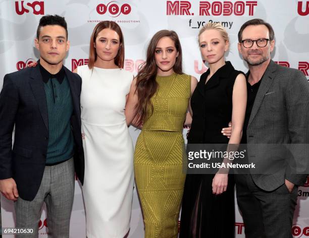 Official Emmy Event -- Pictured: Rami Malek, Grace Gummer, Carly Chaikin, Portia Doubleday, Christian Slater --