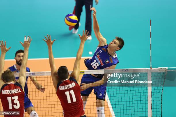 Oleg Antonov of Italy during the World League match between Italy and United States on June 9, 2017 in Pau, France.