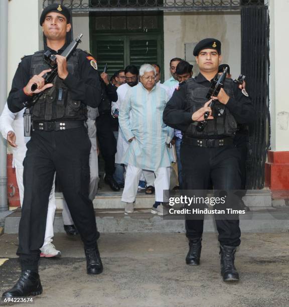 President Lalu Prasad proceeding to appear before a CBI court of Shiv Pal Singh AJC X cum special Judge VII CBI Ranchi in connection of a Fodder Scam...