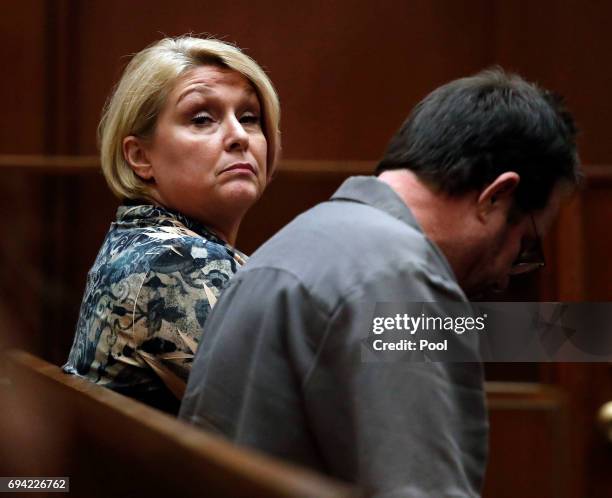 Samantha Geimer appears in court at the Clara Shortridge Foltz Criminal Justice Center on June 9, 2017 in Los Angeles, California. Geimer was...