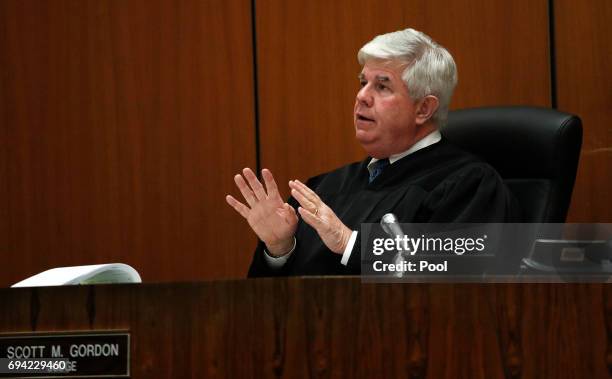 Judge Scott M. Gordon presides in court at the Clara Shortridge Foltz Criminal Justice Center on June 9, 2017 in Los Angeles, California. The case...