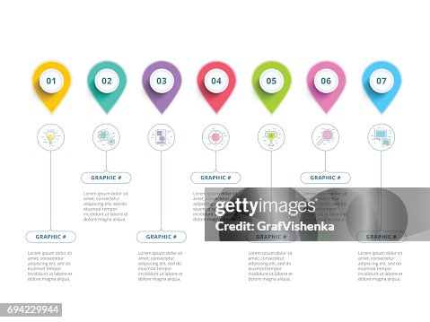 Clean Minimalistic Business 7 Step Process Chart Infographics With Step ...