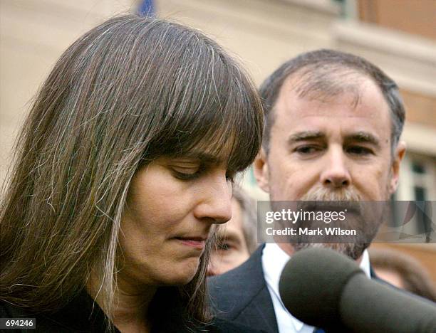 Marilyn Walker and Frank Lindh, parents of American Taliban fighter John Walker Lindh, speak to the media after their son made his first appearance...