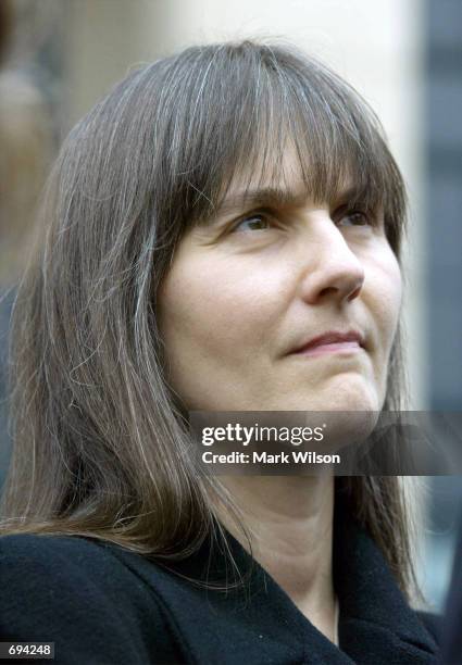 Marilyn Walker, mother of American Taliban fighter John Walker Lindh, prepares to speak to the media after their son made his first appearance in...