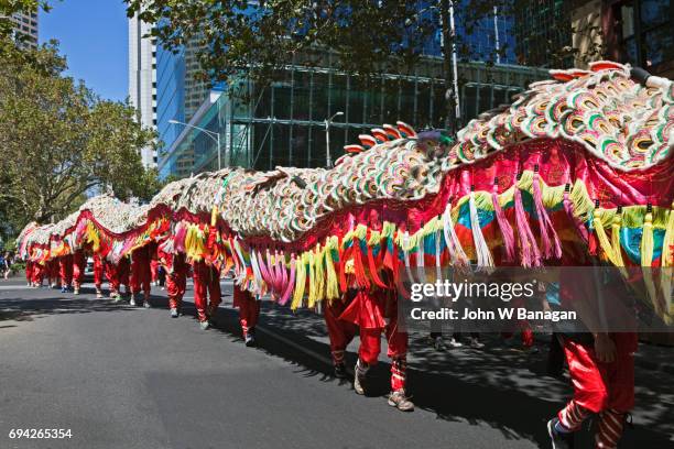 moomba festival, chinese dragon,melbourne - melbourne festival stock pictures, royalty-free photos & images