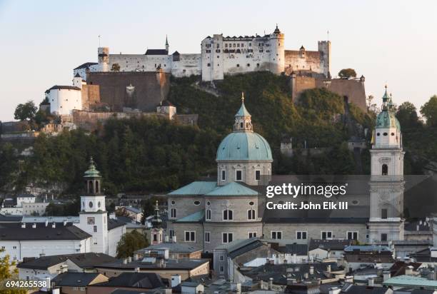 salzburg skyline - salzburg stock-fotos und bilder