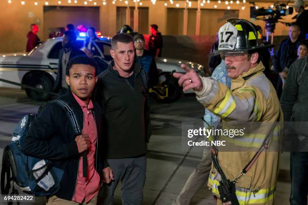 Recoil" Episode 401 -- Pictured: Behind the Scenes: Robert Bailey Jr. As Paul Cummings, Brendan Fehr as Drew Alister, Howard Ferguson Jr. As Fireman...