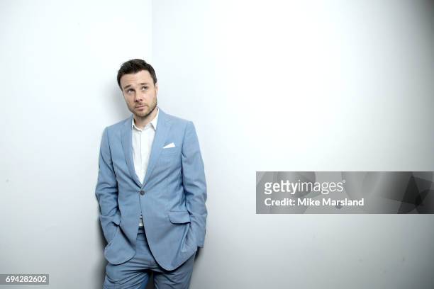 Rupert Evans attends London Fashion Week Men's June 2017 collections on June 9, 2017 in London, England.