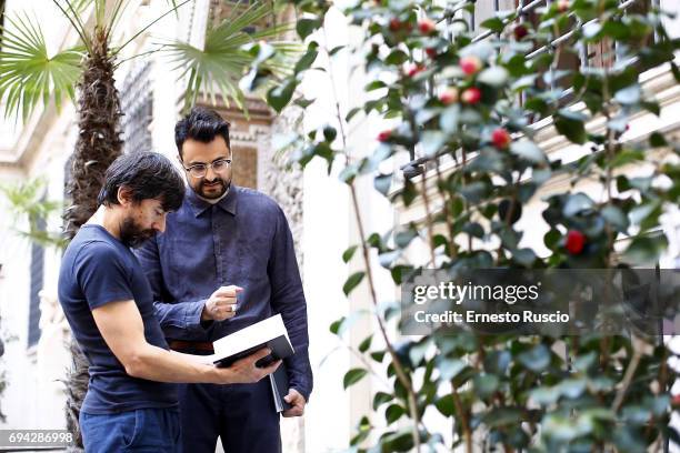 Actor Luigi Lo Cascio and writer Gabriele Tinti read 'Rovine' by Gabriele Tinti at Palazzo Altemps on June 9, 2017 in Rome, Italy.