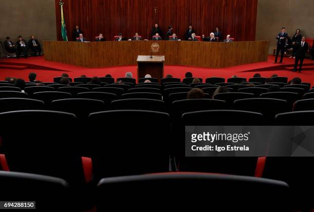 Superior Electoral Court session on June 9, 2017 in Brasilia, Brazil, The court is deciding whether to annul President Michel Temer's presidency due...