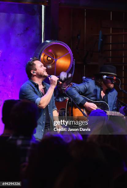 Mike Eli and James Young of the Eli Young band perform onstage at the HGTV Lodge during CMA Music Fest on June 9, 2017 in Nashville, Tennessee.