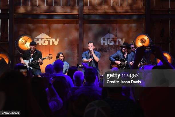 The Eli Young band performs onstage at the HGTV Lodge during CMA Music Fest on June 9, 2017 in Nashville, Tennessee.